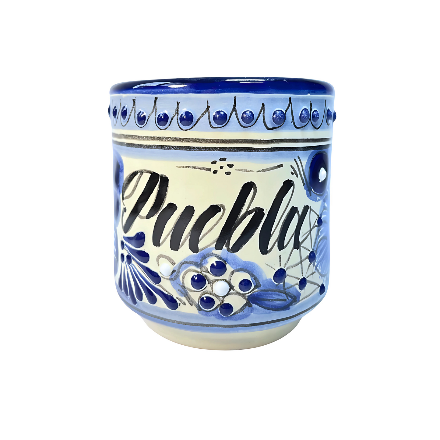 Set Taza Plato Talavera Poblana Elegante Vajilla Mexicana